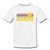Illinois Youth T-Shirt - Retro Sunrise Youth Illinois Tee - white