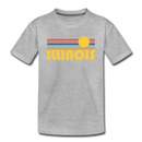 Illinois Youth T-Shirt - Retro Sunrise Youth Illinois Tee - heather gray