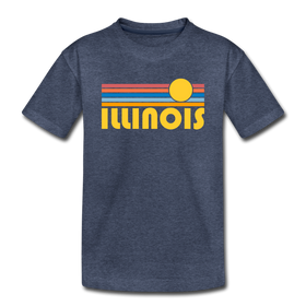 Illinois Youth T-Shirt - Retro Sunrise Youth Illinois Tee