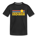 Indiana Youth T-Shirt - Retro Sunrise Youth Indiana Tee - black