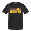 Indiana Youth T-Shirt - Retro Sunrise Youth Indiana Tee - black