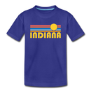 Indiana Youth T-Shirt - Retro Sunrise Youth Indiana Tee - royal blue