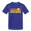 Indiana Youth T-Shirt - Retro Sunrise Youth Indiana Tee - royal blue
