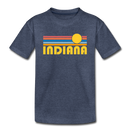 Indiana Youth T-Shirt - Retro Sunrise Youth Indiana Tee - heather blue