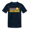 Indiana Youth T-Shirt - Retro Sunrise Youth Indiana Tee - deep navy