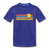Jackson Hole, Wyoming Youth T-Shirt - Retro Sunrise Youth Jackson Hole Tee - royal blue