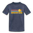 Jackson Hole, Wyoming Youth T-Shirt - Retro Sunrise Youth Jackson Hole Tee - heather blue