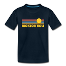 Jackson Hole, Wyoming Youth T-Shirt - Retro Sunrise Youth Jackson Hole Tee - deep navy