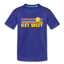 Key West, Florida Youth T-Shirt - Retro Sunrise Youth Key West Tee - royal blue