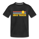 Lake Tahoe, California Youth T-Shirt - Retro Sunrise Youth Lake Tahoe Tee - black
