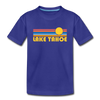 Lake Tahoe, California Youth T-Shirt - Retro Sunrise Youth Lake Tahoe Tee - royal blue