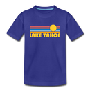 Lake Tahoe, California Youth T-Shirt - Retro Sunrise Youth Lake Tahoe Tee - royal blue