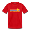 Lake of the Ozarks, Missouri Youth T-Shirt - Retro Sunrise Youth Lake of the Ozarks Tee - red