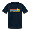 Lake of the Ozarks, Missouri Youth T-Shirt - Retro Sunrise Youth Lake of the Ozarks Tee - deep navy