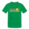 Lake of the Ozarks, Missouri Youth T-Shirt - Retro Sunrise Youth Lake of the Ozarks Tee - kelly green