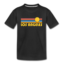 Los Angeles, California Youth T-Shirt - Retro Sunrise Youth Los Angeles Tee - black