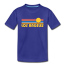 Los Angeles, California Youth T-Shirt - Retro Sunrise Youth Los Angeles Tee - royal blue