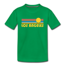 Los Angeles, California Youth T-Shirt - Retro Sunrise Youth Los Angeles Tee - kelly green