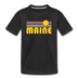 Maine Youth T-Shirt - Retro Sunrise Youth Maine Tee - black