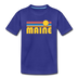 Maine Youth T-Shirt - Retro Sunrise Youth Maine Tee - royal blue