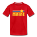 Maine Youth T-Shirt - Retro Sunrise Youth Maine Tee - red