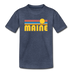 Maine Youth T-Shirt - Retro Sunrise Youth Maine Tee - heather blue