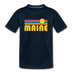 Maine Youth T-Shirt - Retro Sunrise Youth Maine Tee - deep navy