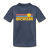 Michigan Youth T-Shirt - Retro Sunrise Youth Michigan Tee - heather blue
