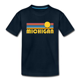 Michigan Youth T-Shirt - Retro Sunrise Youth Michigan Tee