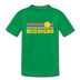 Michigan Youth T-Shirt - Retro Sunrise Youth Michigan Tee - kelly green