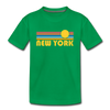 New York, New York Youth T-Shirt - Retro Sunrise Youth New York Tee - kelly green