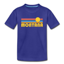 Montana Youth T-Shirt - Retro Sunrise Youth Montana Tee - royal blue