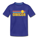 Oregon Youth T-Shirt - Retro Sunrise Youth Oregon Tee - royal blue