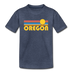 Oregon Youth T-Shirt - Retro Sunrise Youth Oregon Tee - heather blue