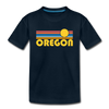 Oregon Youth T-Shirt - Retro Sunrise Youth Oregon Tee - deep navy