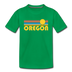 Oregon Youth T-Shirt - Retro Sunrise Youth Oregon Tee - kelly green