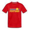 Portland, Oregon Youth T-Shirt - Retro Sunrise Youth Portland Tee