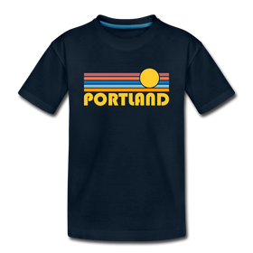 Portland, Oregon Youth T-Shirt - Retro Sunrise Youth Portland Tee