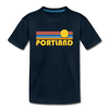 Portland, Oregon Youth T-Shirt - Retro Sunrise Youth Portland Tee