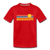 Massachusetts Youth T-Shirt - Retro Sunrise Youth Massachusetts Tee - red