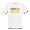 Ohio Youth T-Shirt - Retro Sunrise Youth Ohio Tee - white