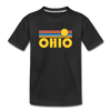 Ohio Youth T-Shirt - Retro Sunrise Youth Ohio Tee - black