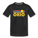 Ohio Youth T-Shirt - Retro Sunrise Youth Ohio Tee - black