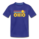 Ohio Youth T-Shirt - Retro Sunrise Youth Ohio Tee - royal blue