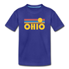 Ohio Youth T-Shirt - Retro Sunrise Youth Ohio Tee - royal blue
