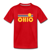 Ohio Youth T-Shirt - Retro Sunrise Youth Ohio Tee - red