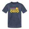 Ohio Youth T-Shirt - Retro Sunrise Youth Ohio Tee - heather blue