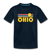 Ohio Youth T-Shirt - Retro Sunrise Youth Ohio Tee - deep navy