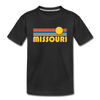 Missouri Youth T-Shirt - Retro Sunrise Youth Missouri Tee - black