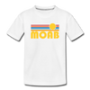 Moab, Utah Youth T-Shirt - Retro Sunrise Youth Moab Tee - white